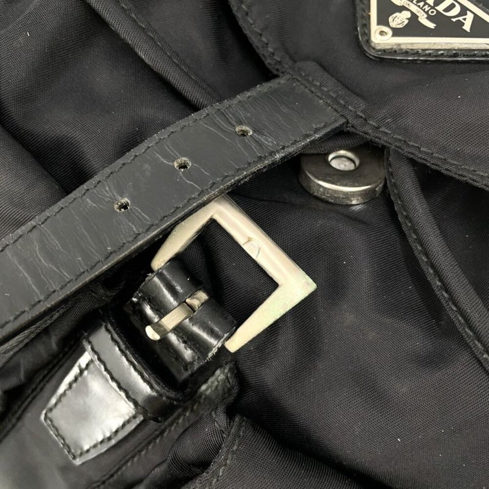 Prada Nylon Black Backpack Silver - image 11